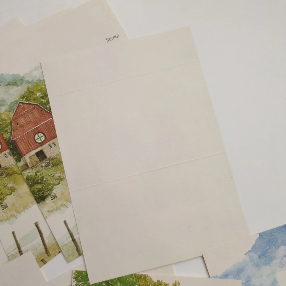 Vtg Current Inc Countryside Just-A-Not Watercolor Nature Postcard Stationery Set